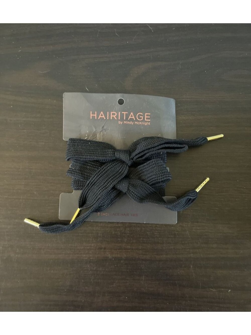 10 For $5 NWT Hairitage 2 Shoestring Hair Ties Mindy McKnight Black Bows Hair